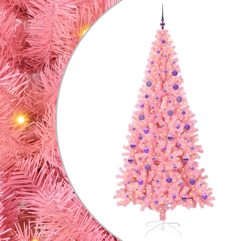 Sapin de Noël avec 300 LED avec support Rose 180 cm PVC - XIOS