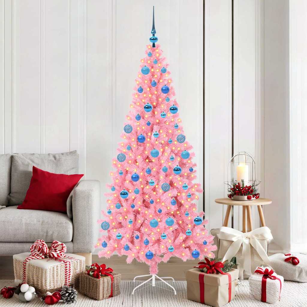 Sapin de Noël avec 300 LED avec support Rose 180 cm PVC - XIOS