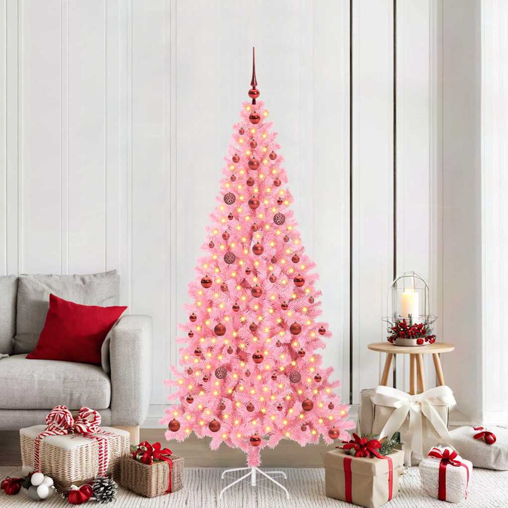 Sapin de Noël avec 300 LED avec support Rose 210 cm PVC - XIOS
