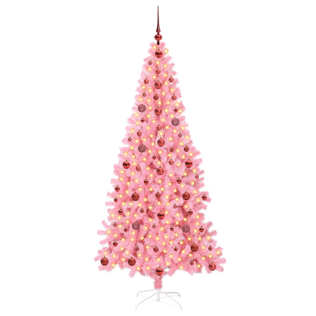 Sapin de Noël avec 300 LED avec support Rose 210 cm PVC - XIOS