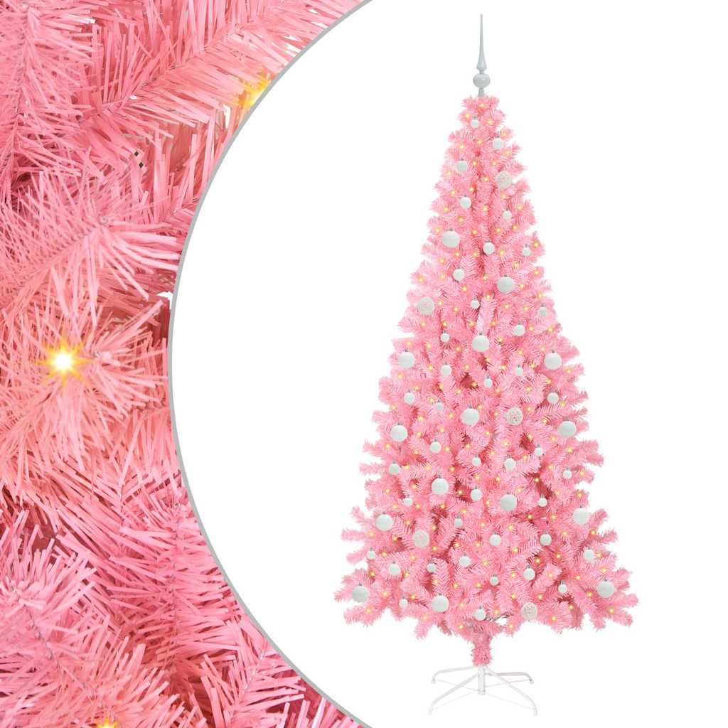 Sapin de Noël avec 300 LED avec support Rose 210 cm PVC - XIOS