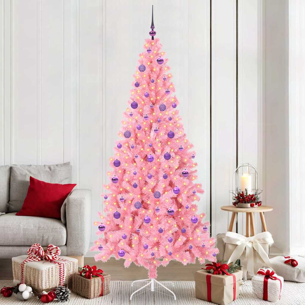 Sapin de Noël avec 300 LED avec support Rose 210 cm PVC - XIOS
