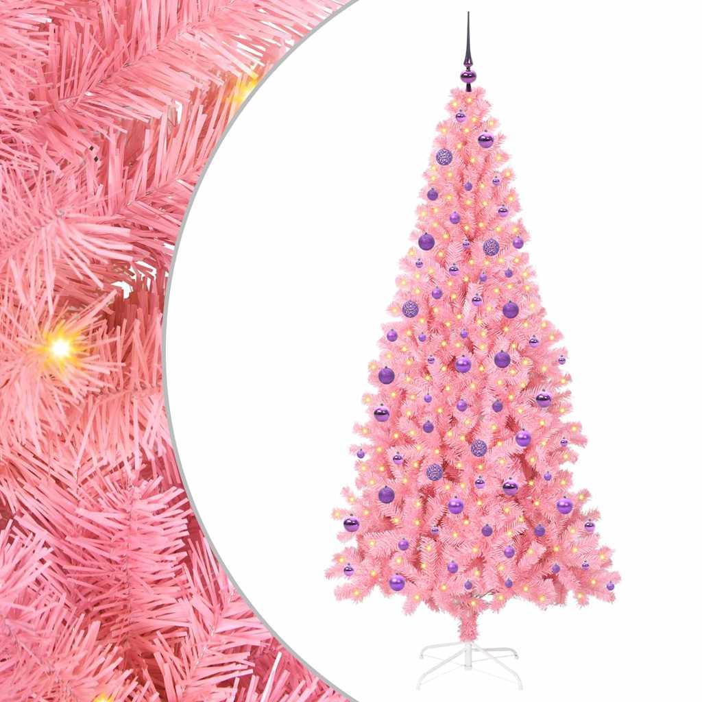 Sapin de Noël avec 300 LED avec support Rose 210 cm PVC - XIOS