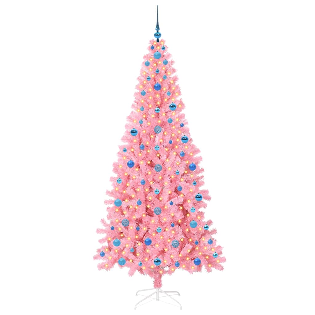 Sapin de Noël avec 300 LED avec support Rose 210 cm PVC - XIOS