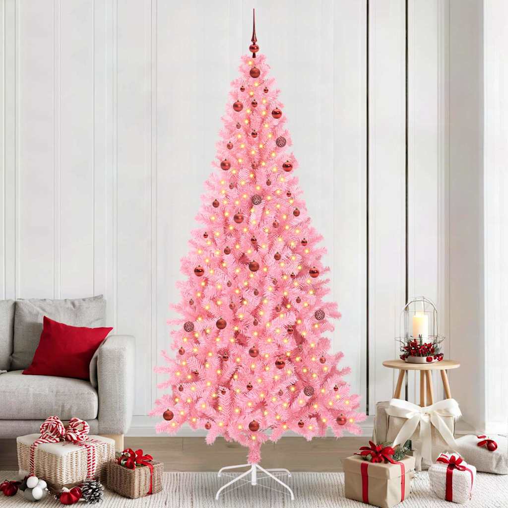 Sapin de Noël avec 300 LED avec support Rose 240 cm PVC - XIOS