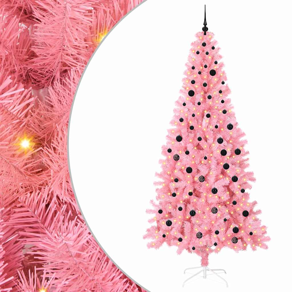 Sapin de Noël avec 300 LED avec support Rose 240 cm PVC - XIOS