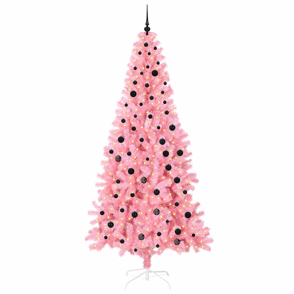 Sapin de Noël avec 300 LED avec support Rose 240 cm PVC - XIOS