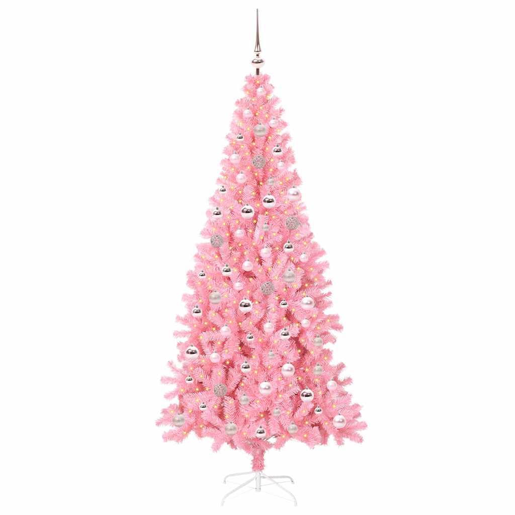 Sapin de Noël avec 300 LED avec support Rose 240 cm PVC - XIOS