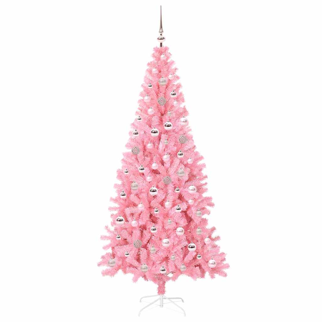 Sapin de Noël avec 300 LED avec support Rose 240 cm PVC - XIOS