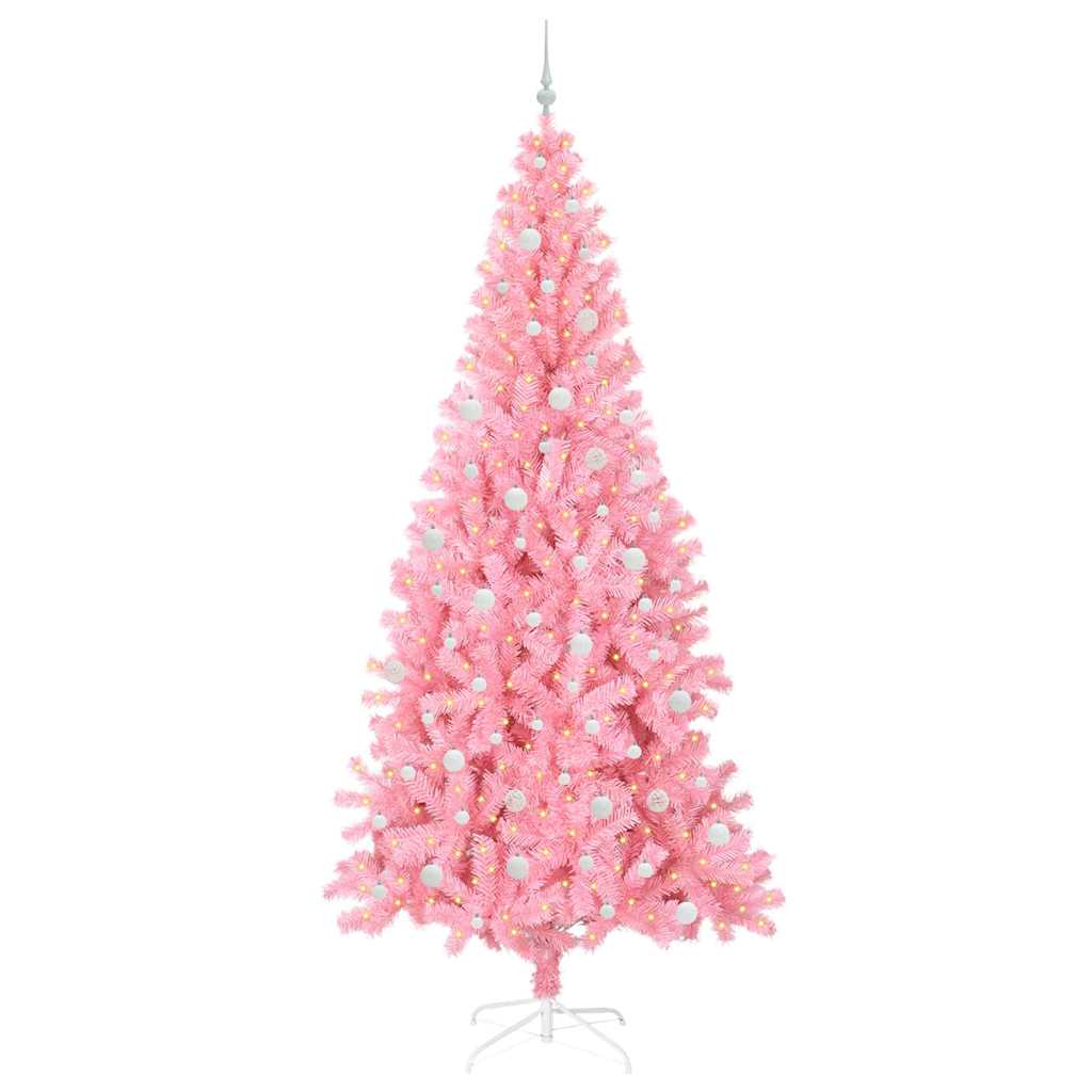 Sapin de Noël avec 300 LED avec support Rose 240 cm PVC - XIOS