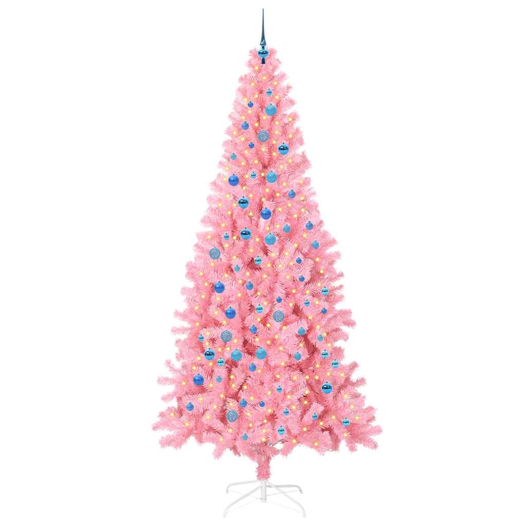 Sapin de Noël avec 300 LED avec support Rose 240 cm PVC - XIOS