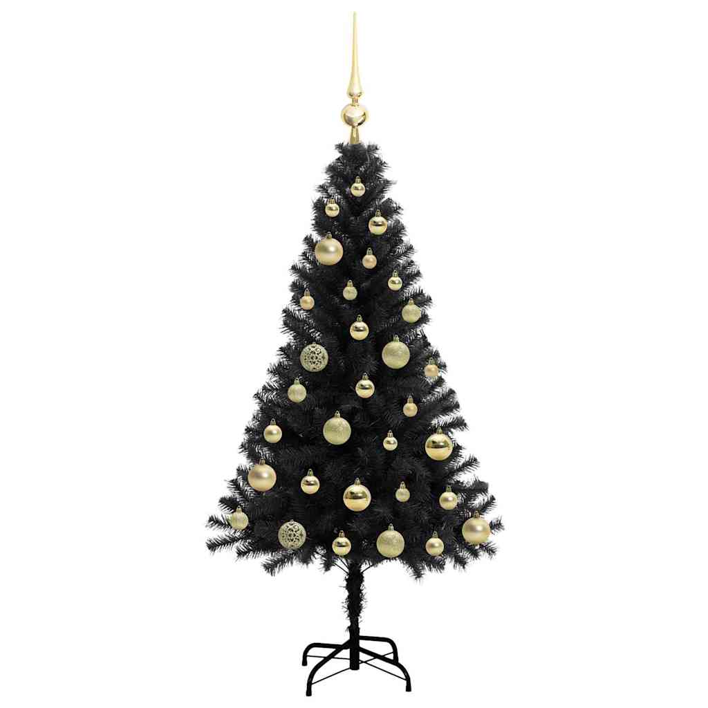 Sapin de Noël avec 150 LED avec support Noir 120 cm PVC - XIOS