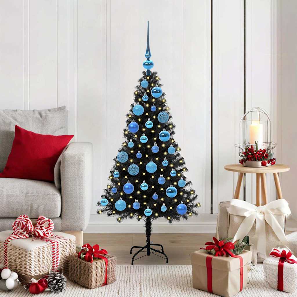 Sapin de Noël avec 150 LED avec support Noir 120 cm PVC - XIOS
