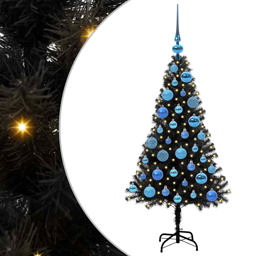 Sapin de Noël avec 150 LED avec support Noir 120 cm PVC - XIOS