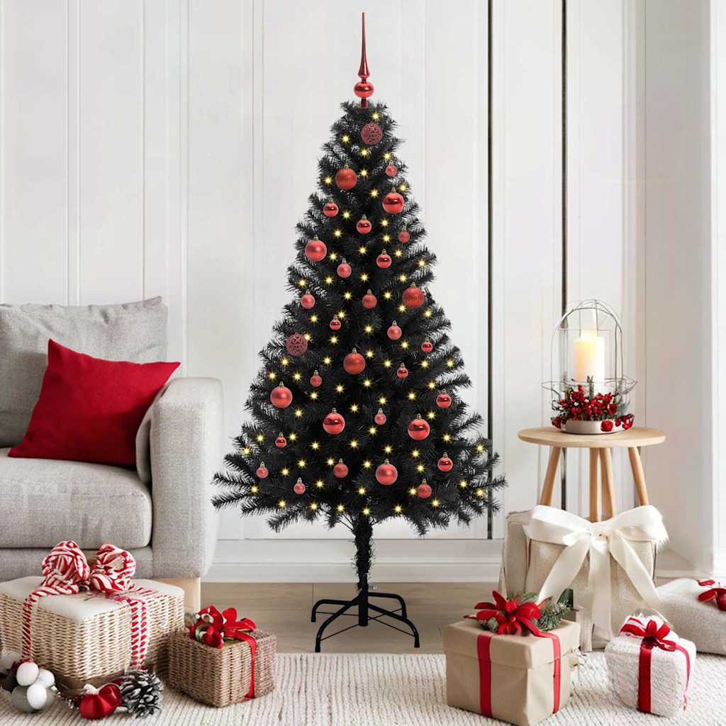 Sapin de Noël avec 150 LED avec support Noir 150 cm PVC - XIOS