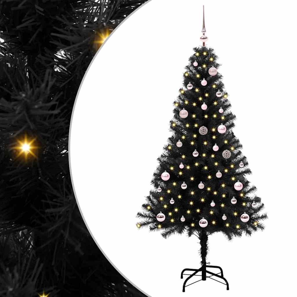 Sapin de Noël avec 150 LED avec support Noir 150 cm PVC - XIOS