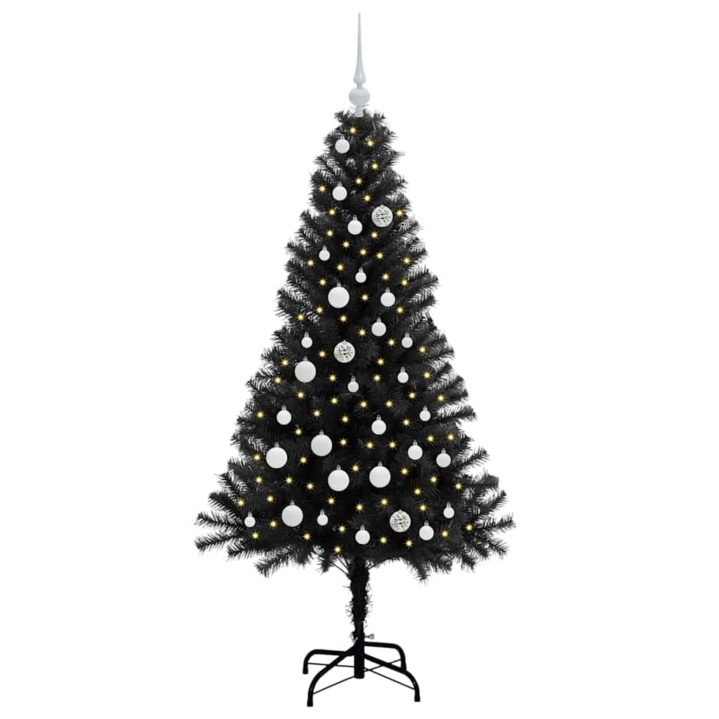Sapin de Noël avec 150 LED avec support Noir 150 cm PVC - XIOS