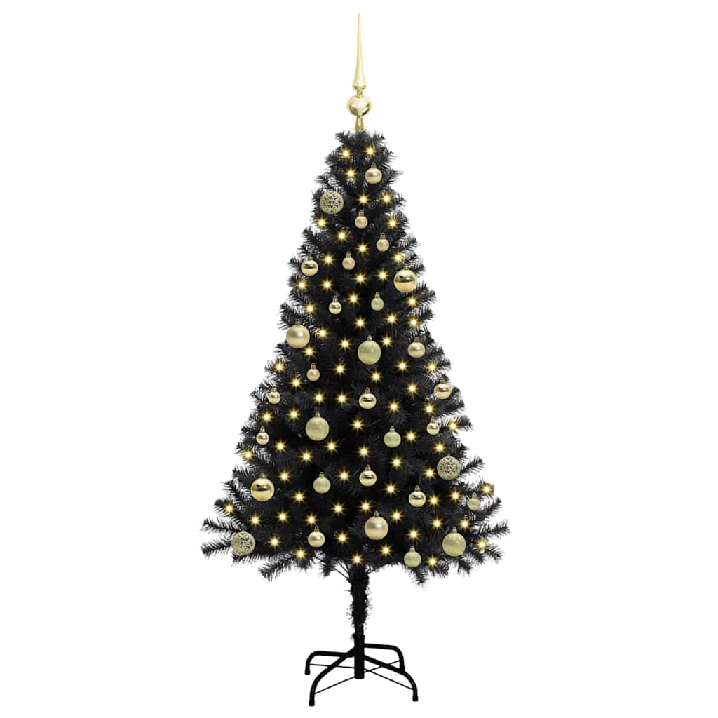 Sapin de Noël avec 150 LED avec support Noir 150 cm PVC - XIOS