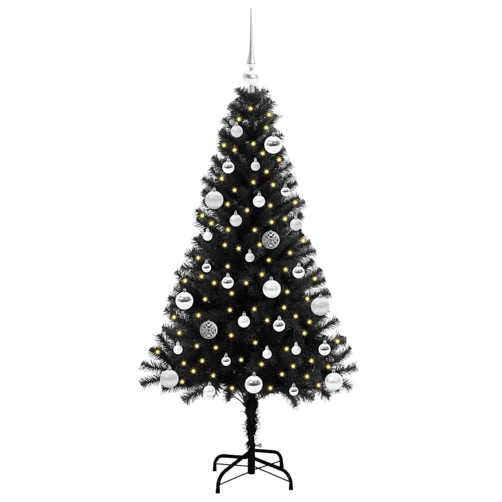 Sapin de Noël avec 150 LED avec support Noir 150 cm PVC - XIOS