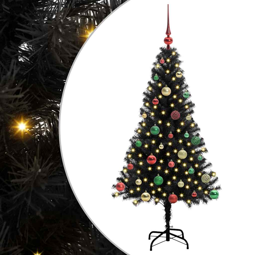 Sapin de Noël avec 150 LED avec support Noir 150 cm PVC - XIOS