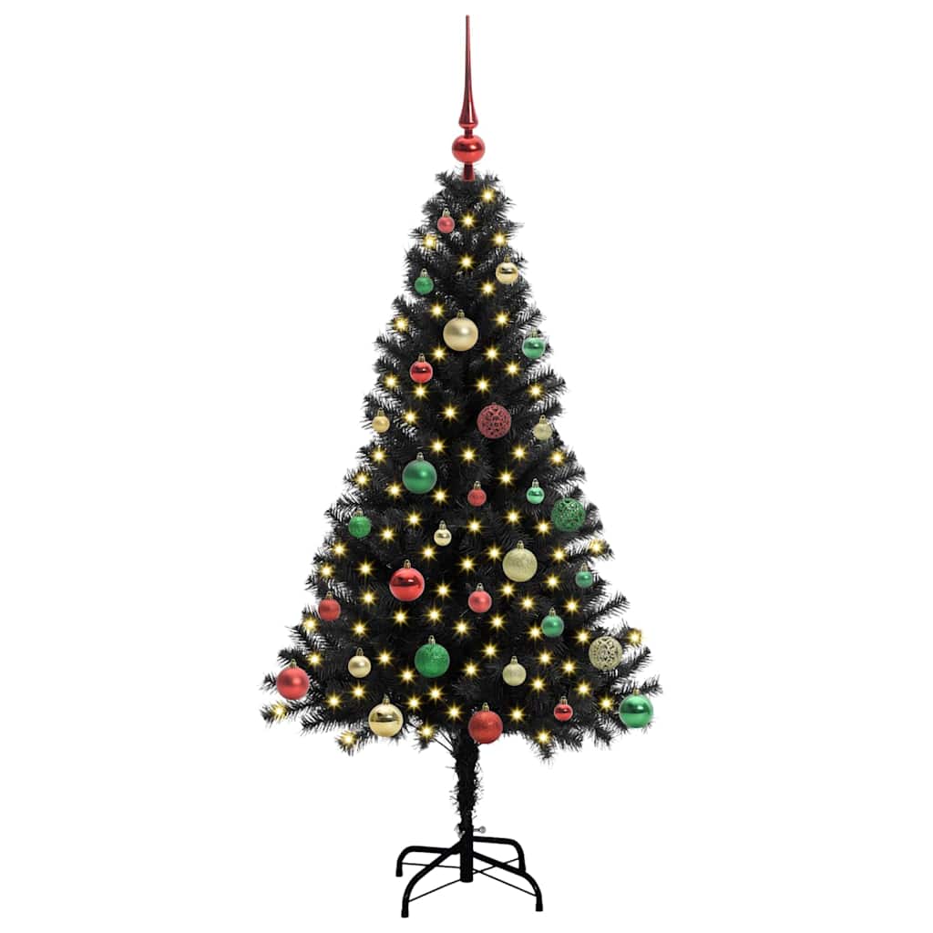 Sapin de Noël avec 150 LED avec support Noir 150 cm PVC - XIOS