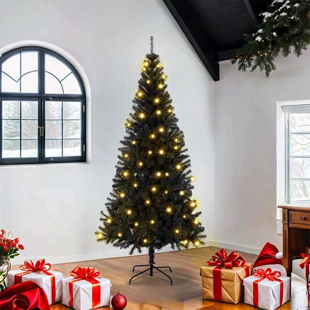 Sapin de Noël avec 300 LED avec support Noir 180 cm PVC - XIOS