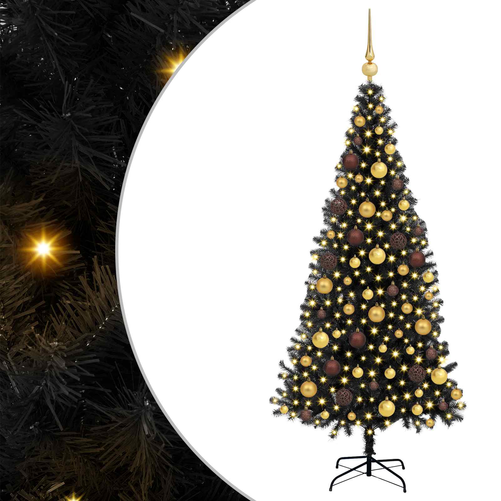 Sapin de Noël Noir 180 cm PVC