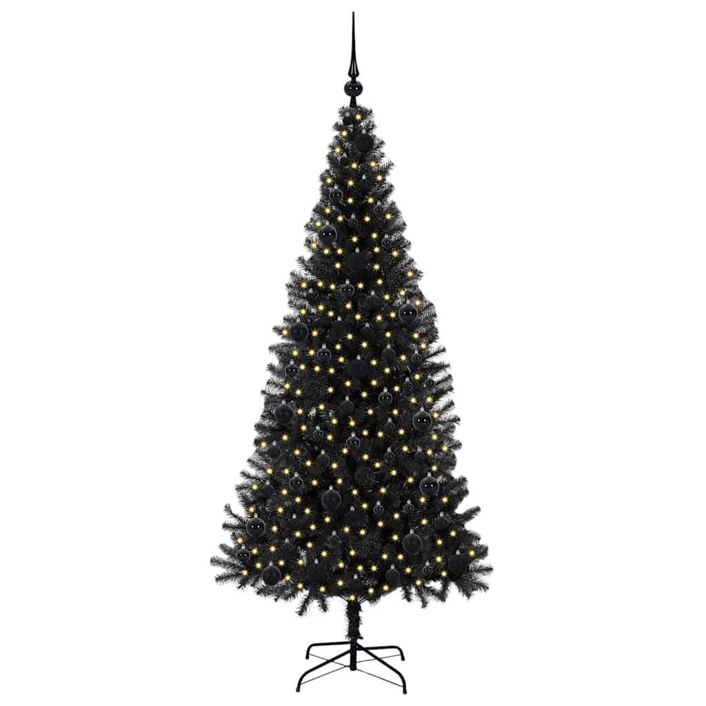Sapin de Noël avec 300 LED avec support Noir 180 cm PVC - XIOS