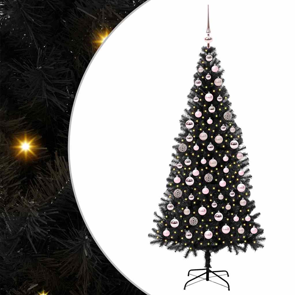 Sapin de Noël avec 300 LED avec support Noir 180 cm PVC - XIOS