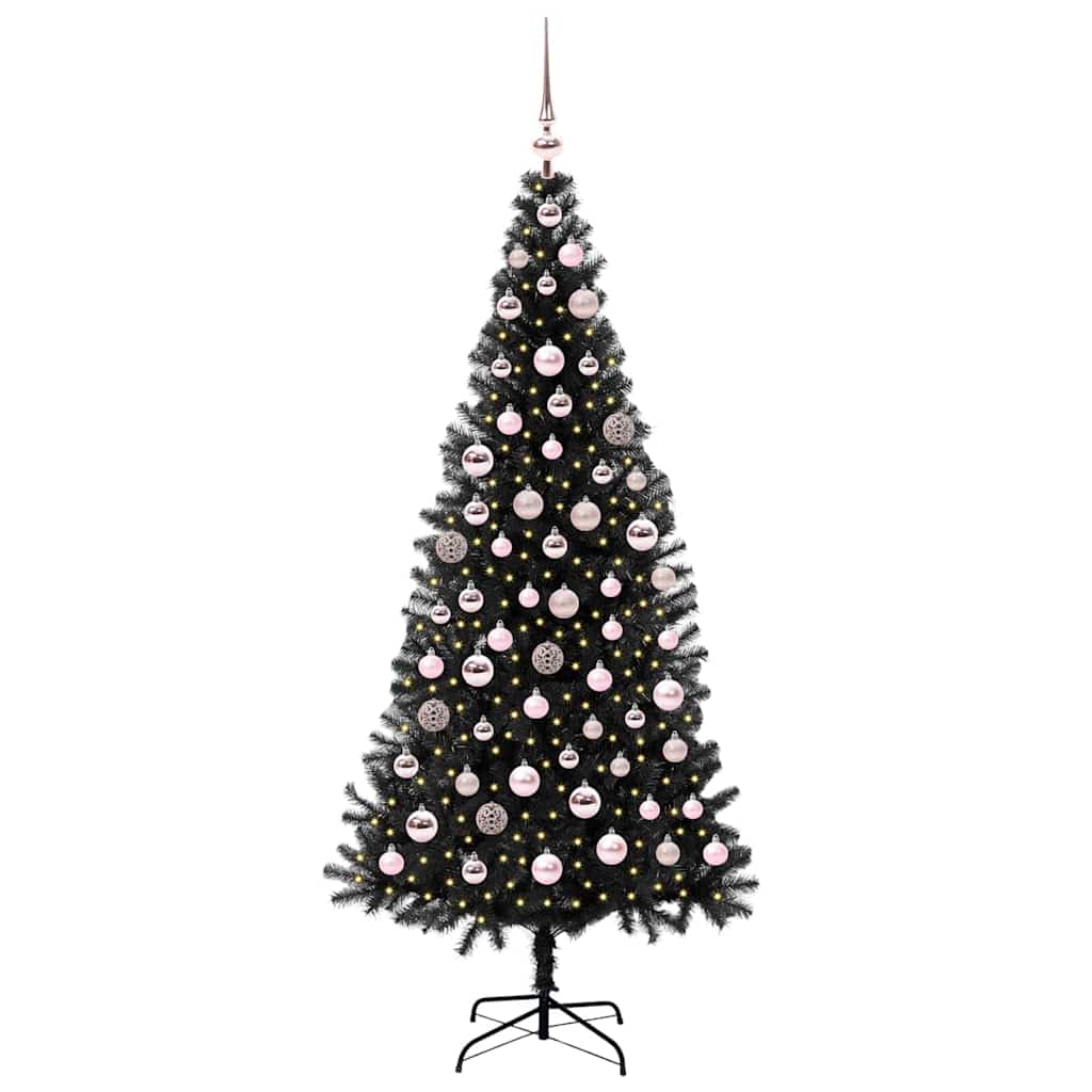 Sapin de Noël avec 300 LED avec support Noir 180 cm PVC - XIOS