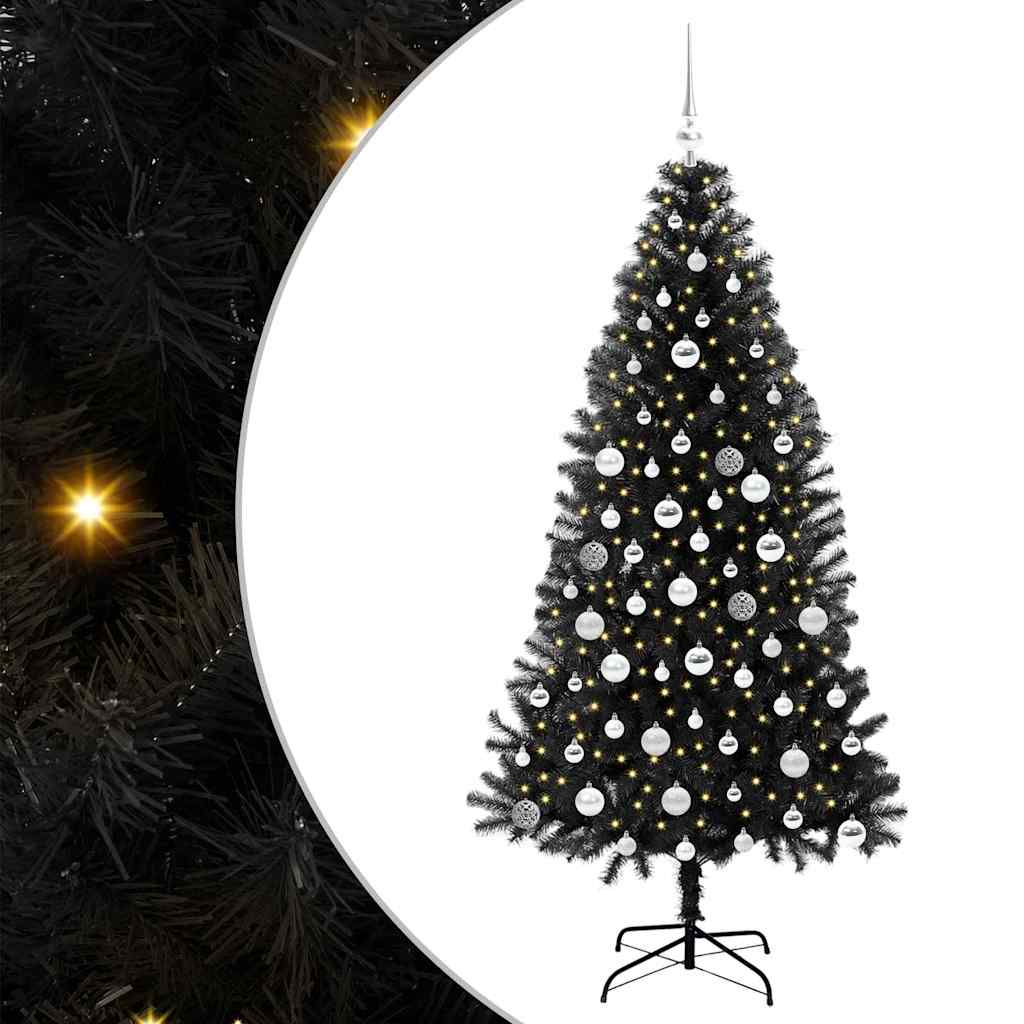 Sapin de Noël avec 300 LED avec support Noir 180 cm PVC - XIOS