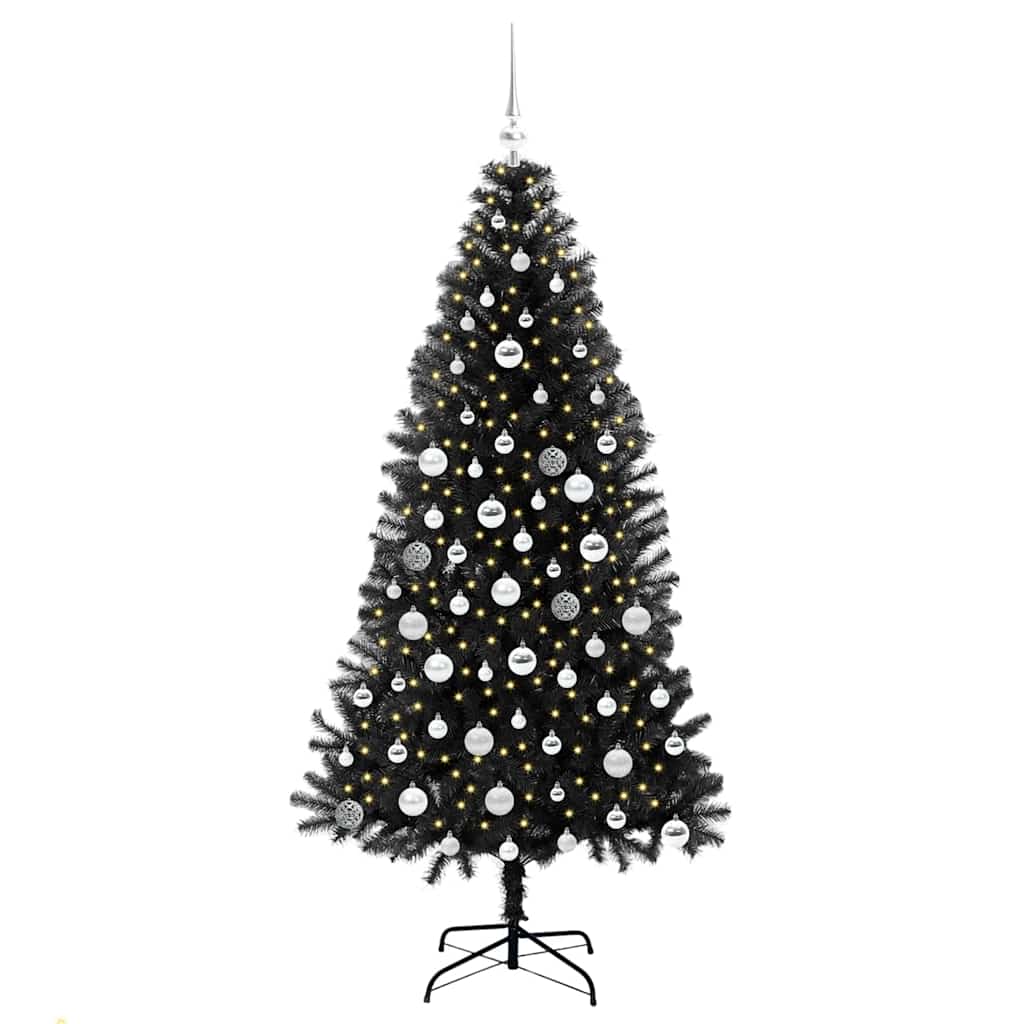 Sapin de Noël avec 300 LED avec support Noir 180 cm PVC - XIOS