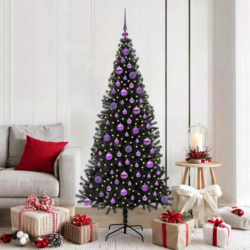 Sapin de Noël avec 300 LED avec support Noir 180 cm PVC - XIOS