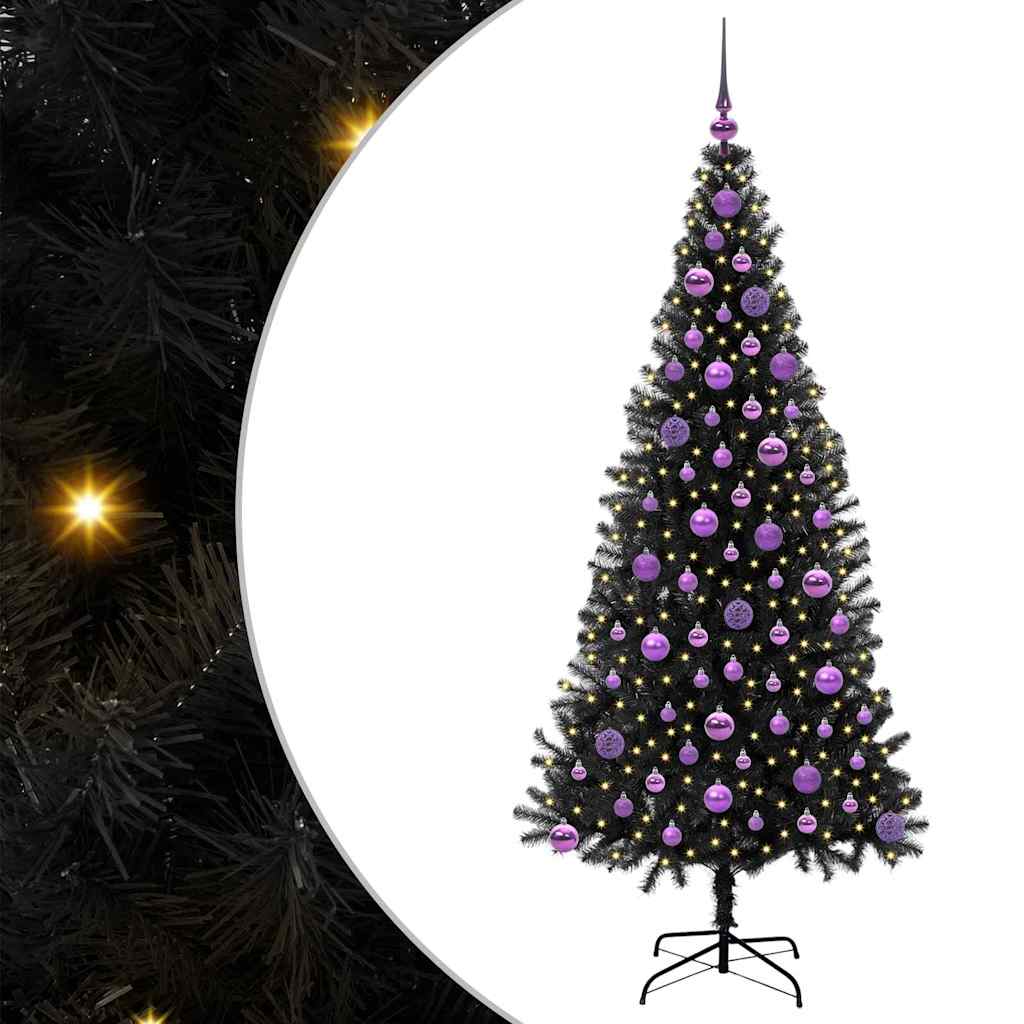 Sapin de Noël avec 300 LED avec support Noir 180 cm PVC - XIOS