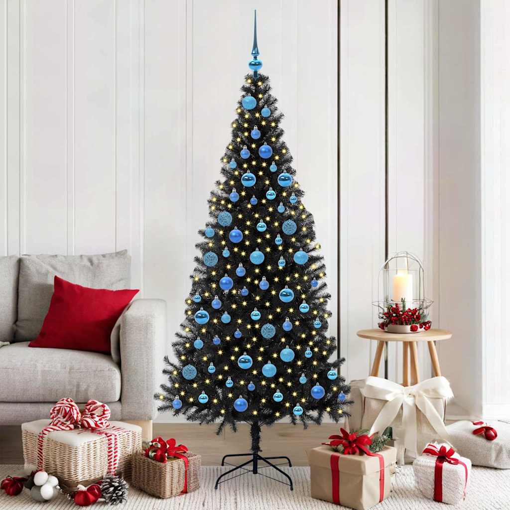 Sapin de Noël avec 300 LED avec support Noir 180 cm PVC - XIOS