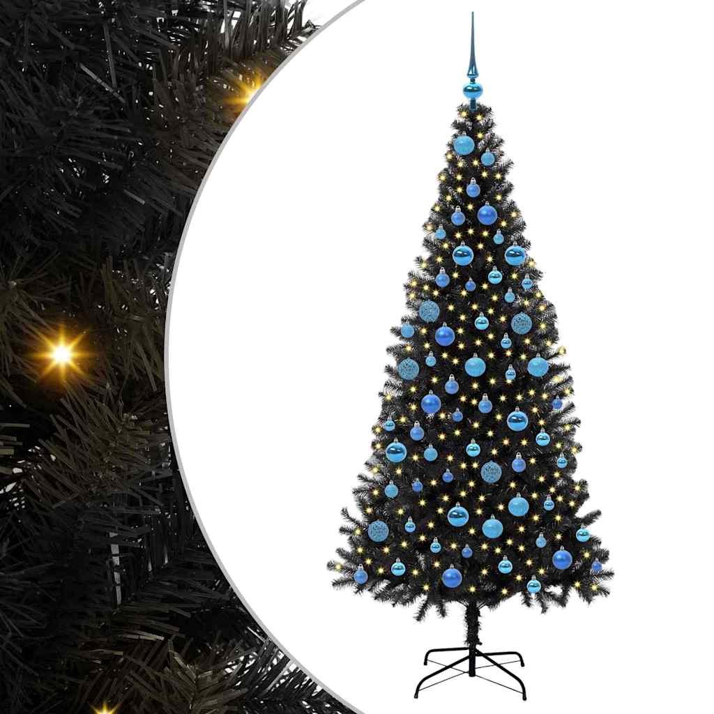 Sapin de Noël avec 300 LED avec support Noir 180 cm PVC - XIOS