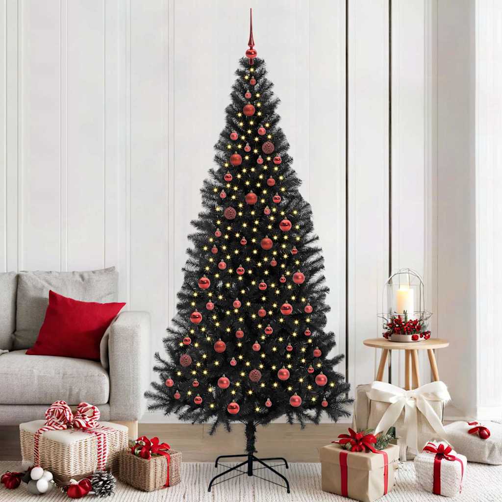 Sapin de Noël avec 300 LED avec support Noir 210 cm PVC - XIOS