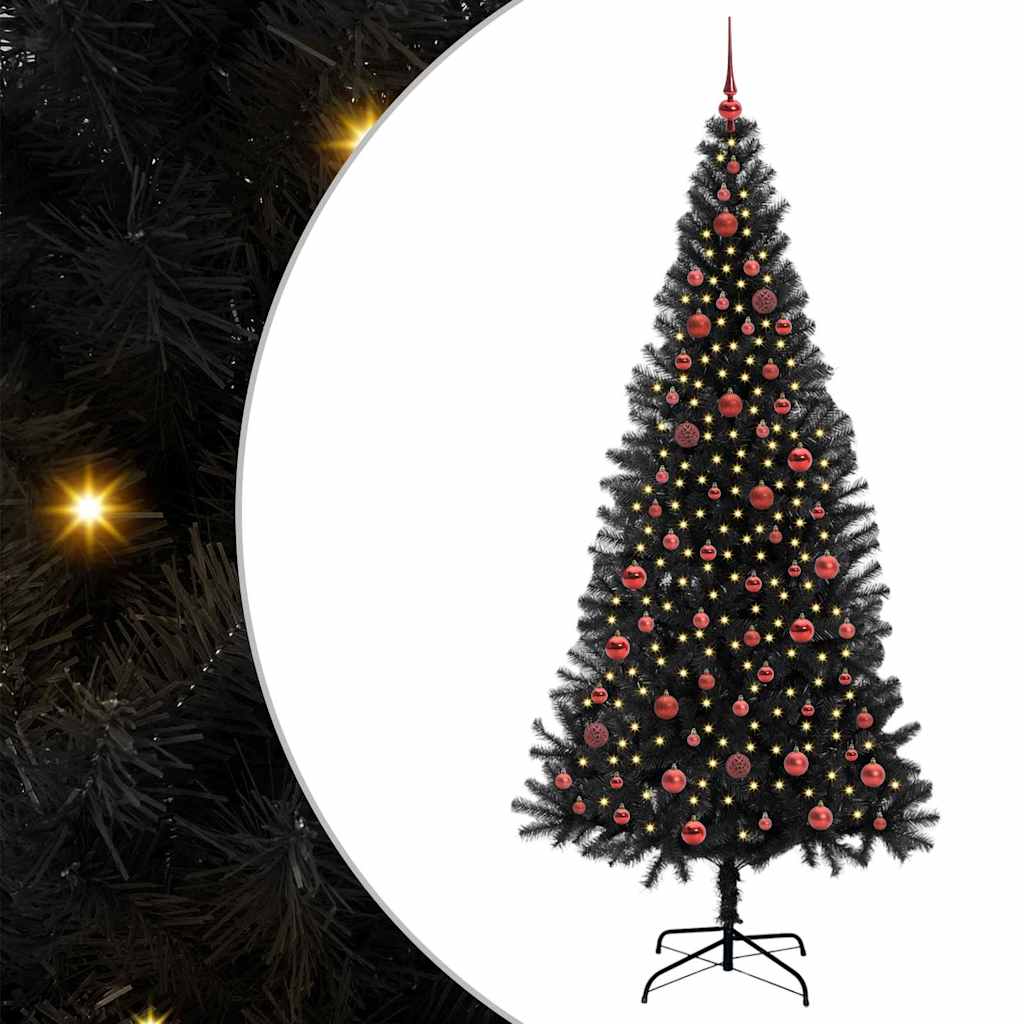 Sapin de Noël avec 300 LED avec support Noir 210 cm PVC - XIOS