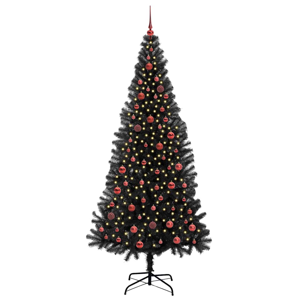 Sapin de Noël avec 300 LED avec support Noir 210 cm PVC - XIOS