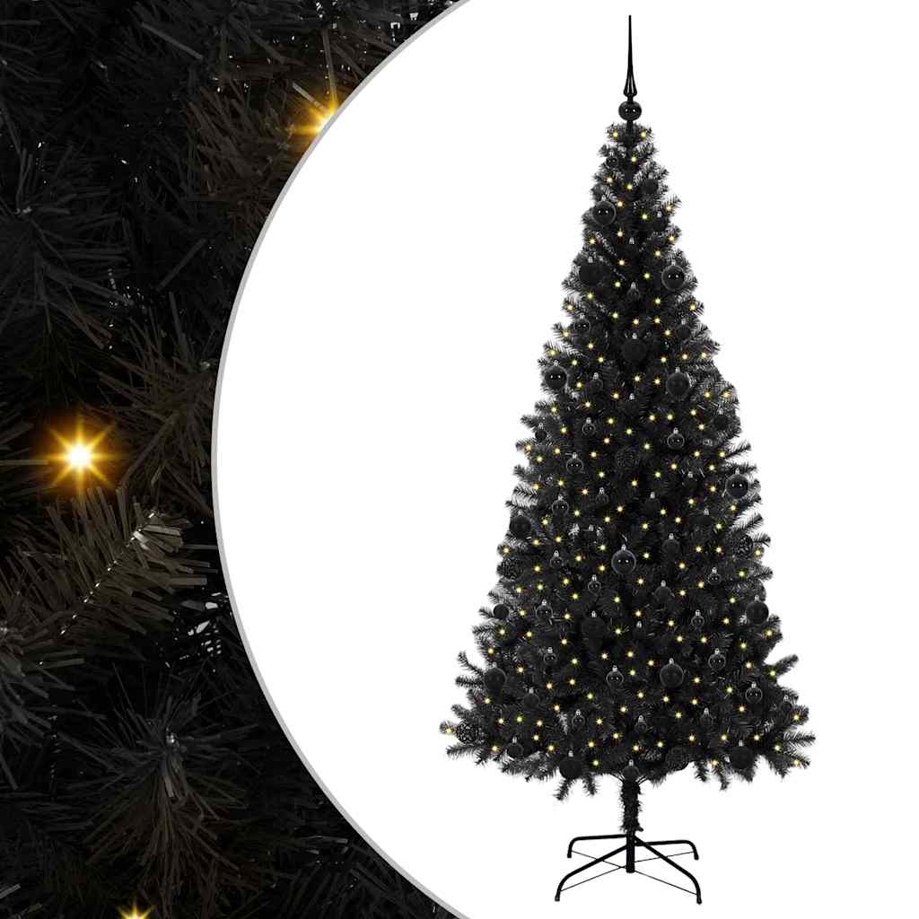 Sapin de Noël avec 300 LED avec support Noir 210 cm PVC - XIOS