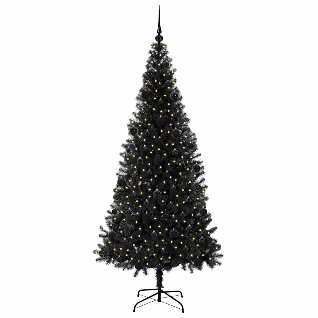 Sapin de Noël avec 300 LED avec support Noir 210 cm PVC - XIOS