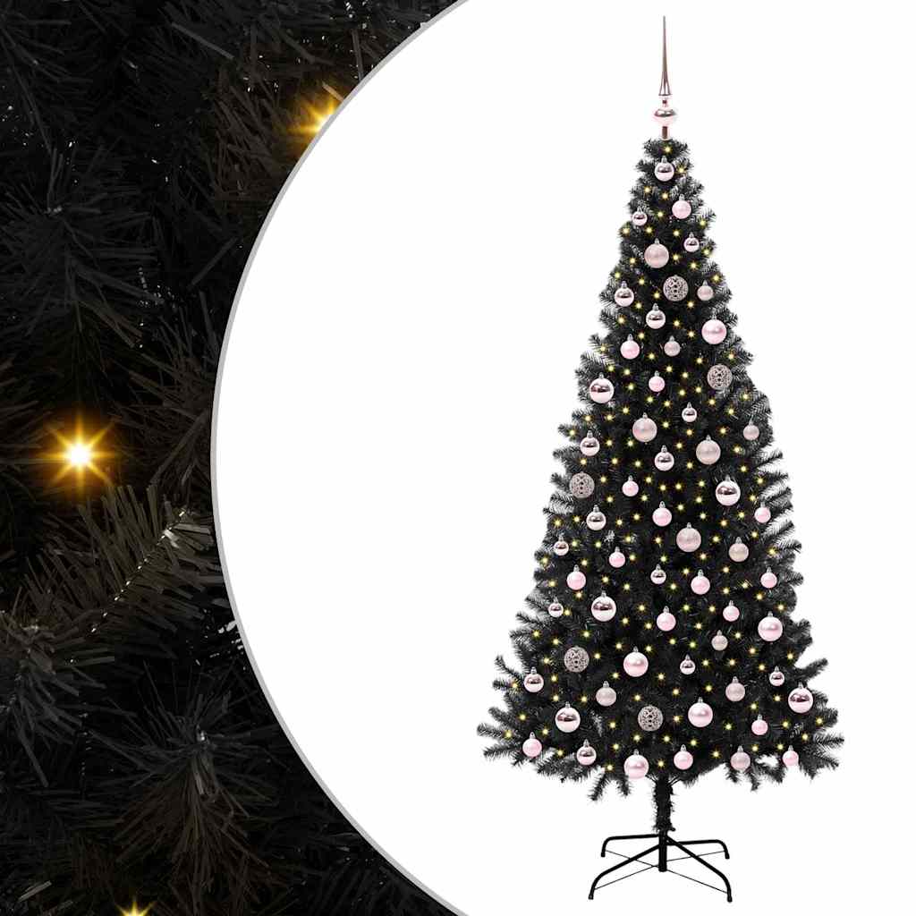 Sapin de Noël avec 300 LED avec support Noir 210 cm PVC - XIOS