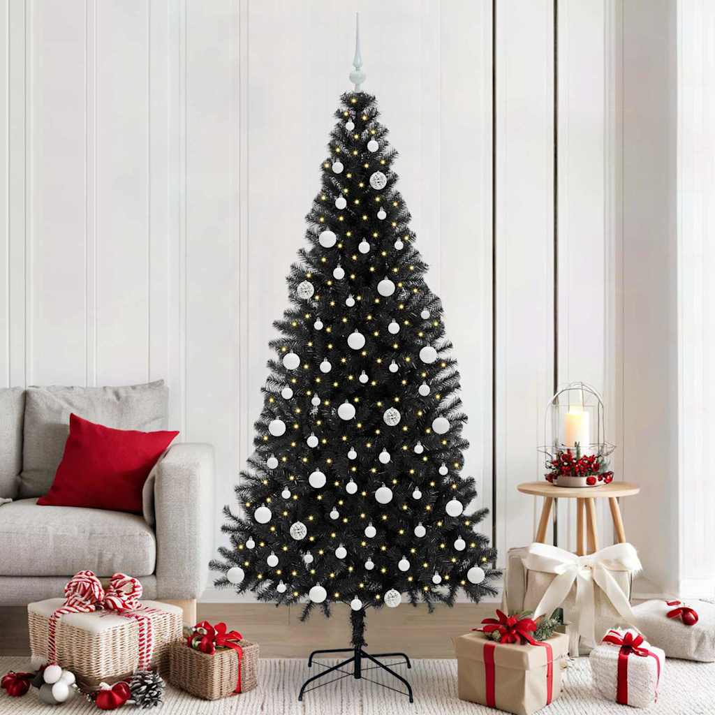 Sapin de Noël avec 300 LED avec support Noir 210 cm PVC - XIOS
