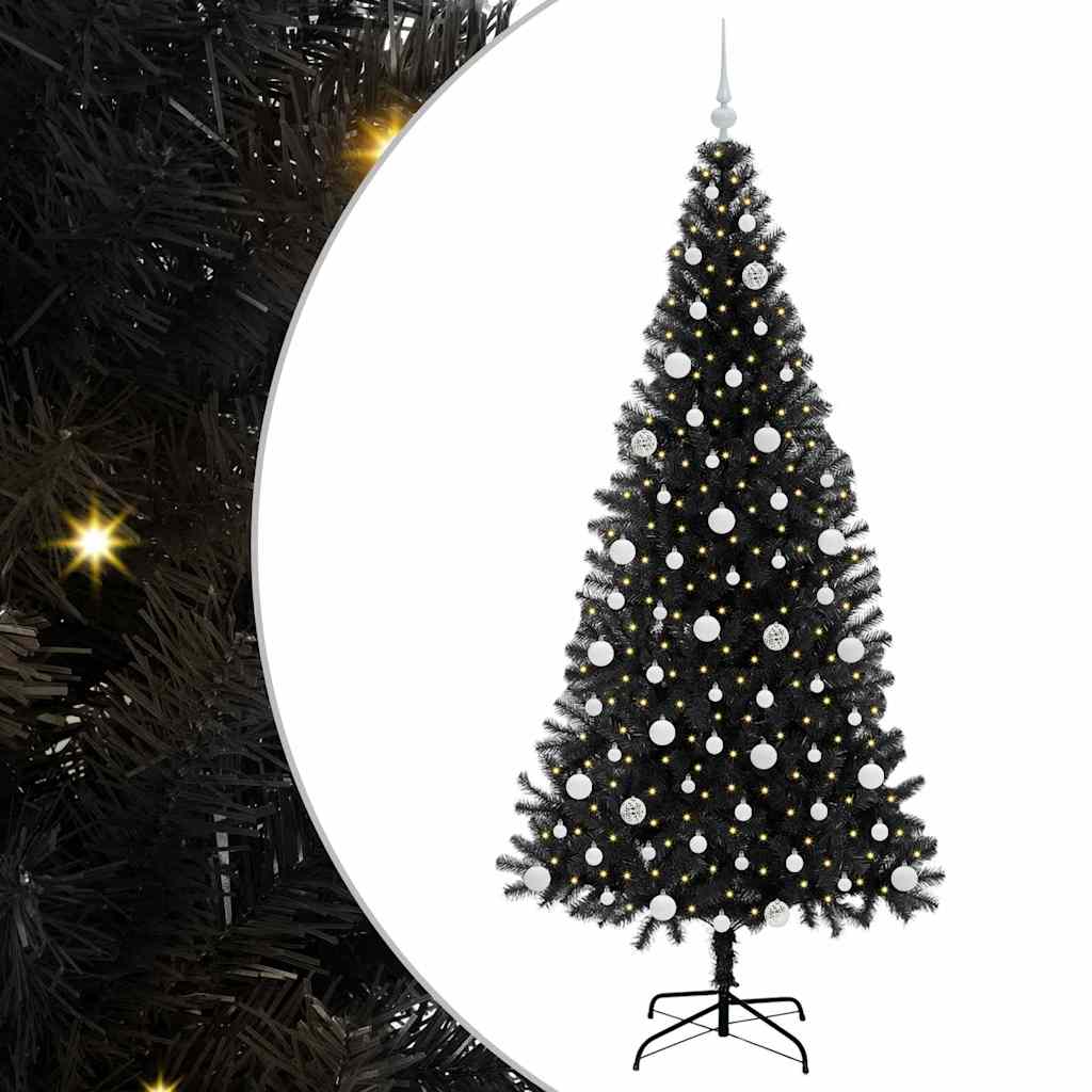 Sapin de Noël avec 300 LED avec support Noir 210 cm PVC - XIOS