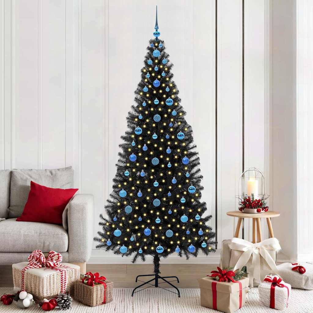 Sapin de Noël avec 300 LED avec support Noir 210 cm PVC - XIOS