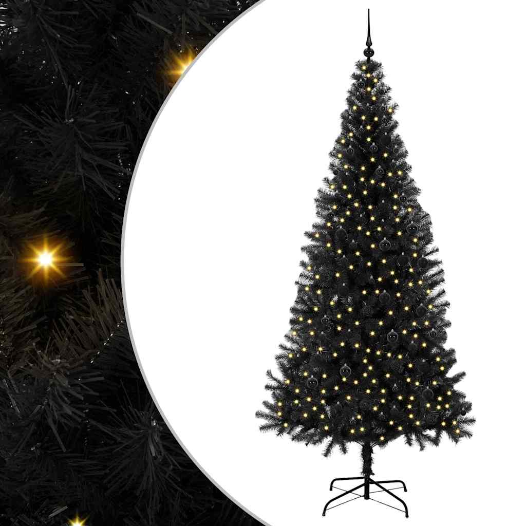 Sapin de Noël avec 300 LED avec support Noir 240 cm PVC - XIOS