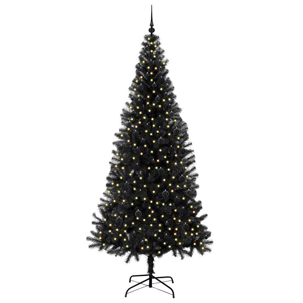 Sapin de Noël avec 300 LED avec support Noir 240 cm PVC - XIOS