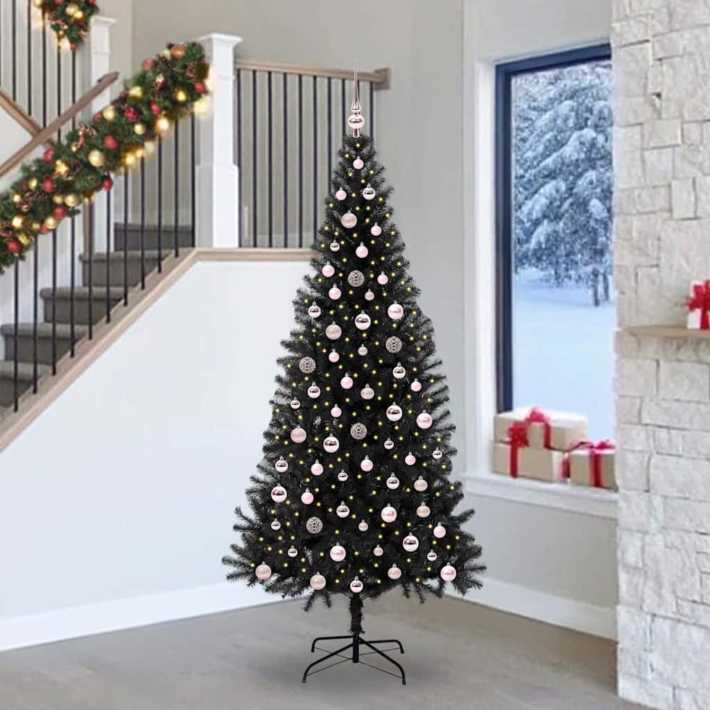 Sapin de Noël avec 300 LED avec support Noir 240 cm PVC - XIOS