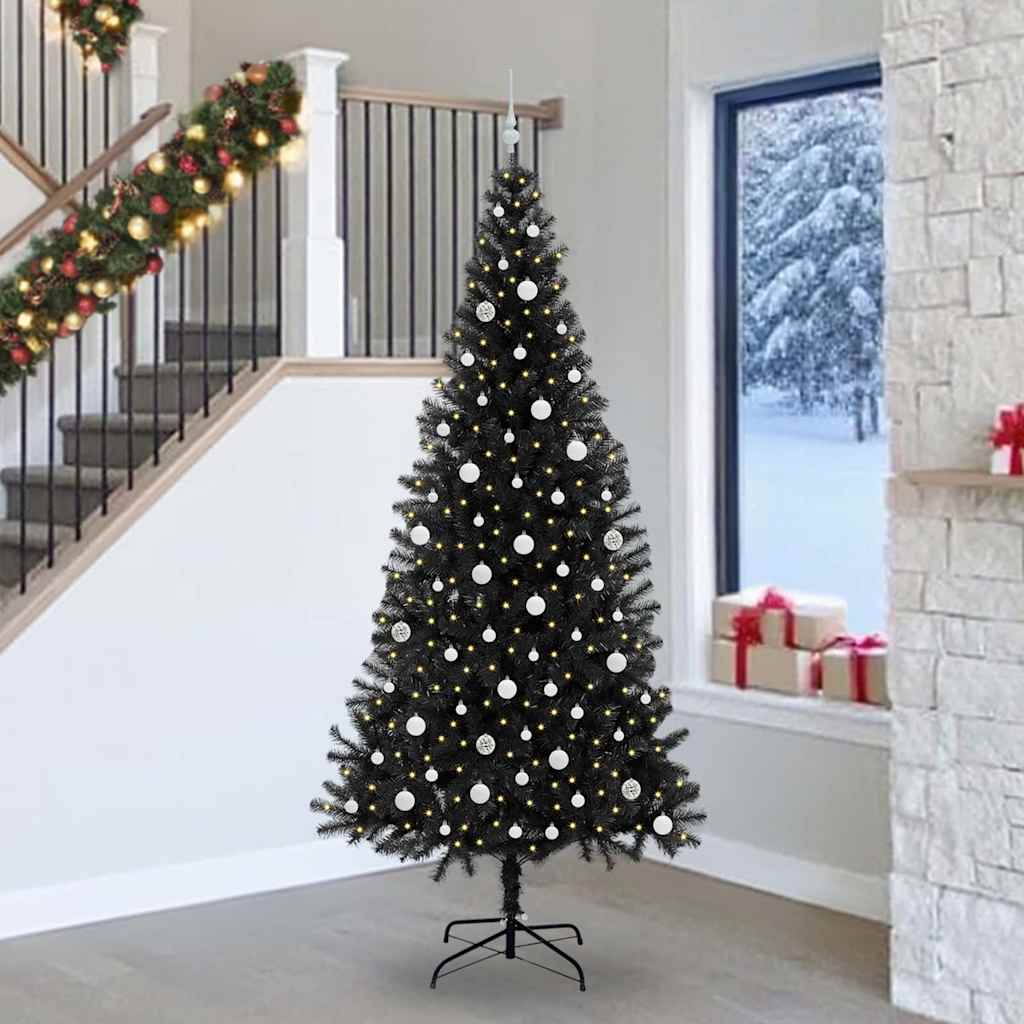 Sapin de Noël avec 300 LED avec support Noir 240 cm PVC - XIOS