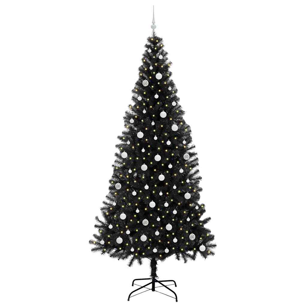 Sapin de Noël avec 300 LED avec support Noir 240 cm PVC - XIOS